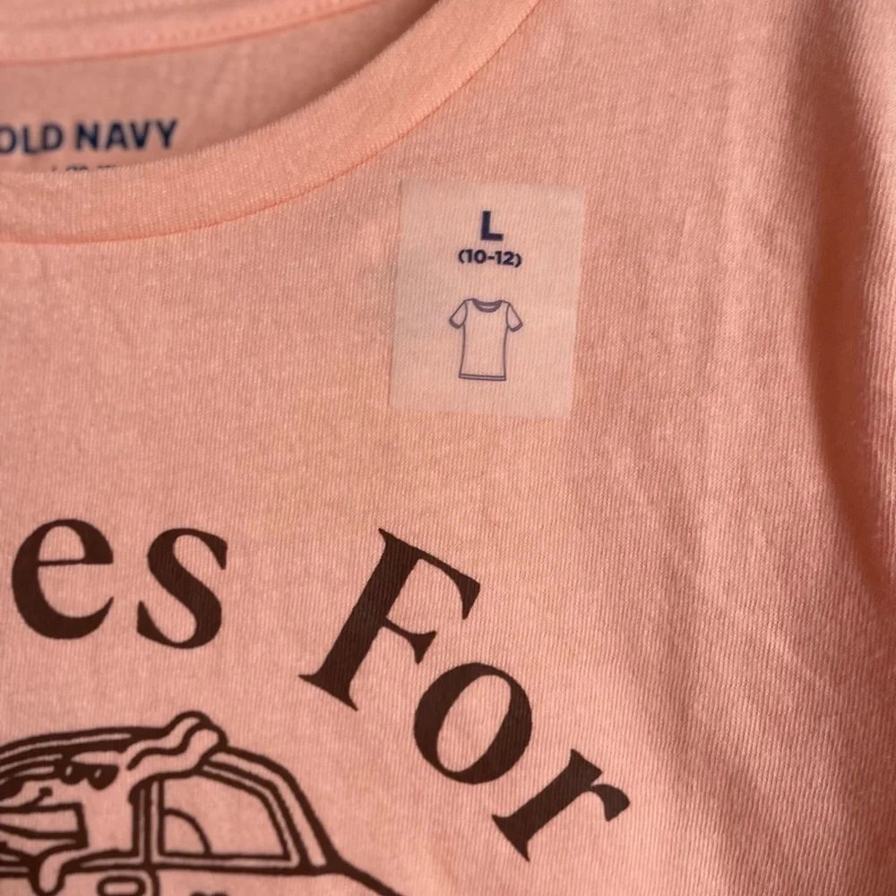 Old Navy Girls Coral Smiles for Miles Graphic Tee size L 10/12-NWT